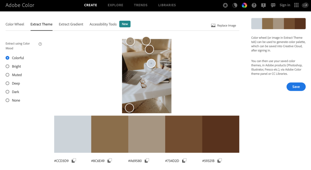 Confirming your brand colour palette through Adobe Color